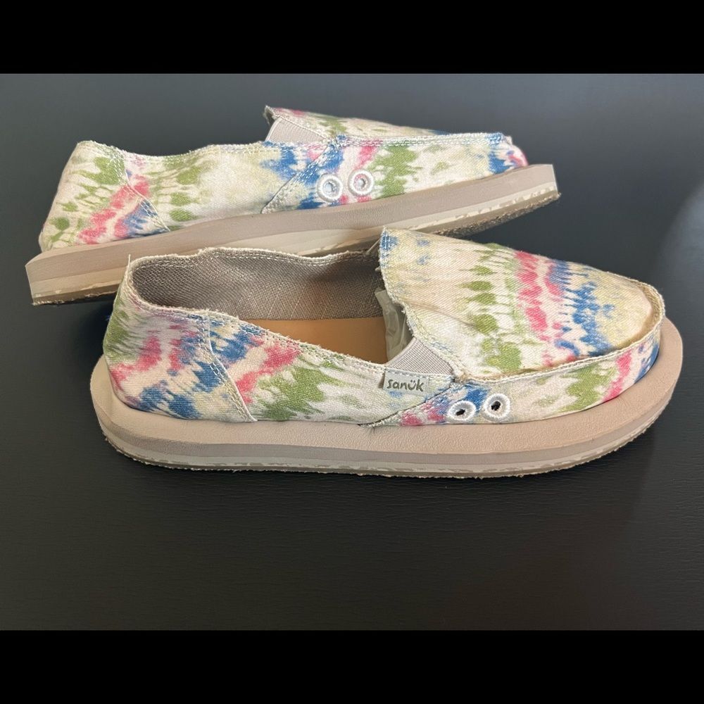 Sanuk Women's Donna ST X Grateful Dead Shoes Tie-Dye Print Size 8 - Picture 6 of 10